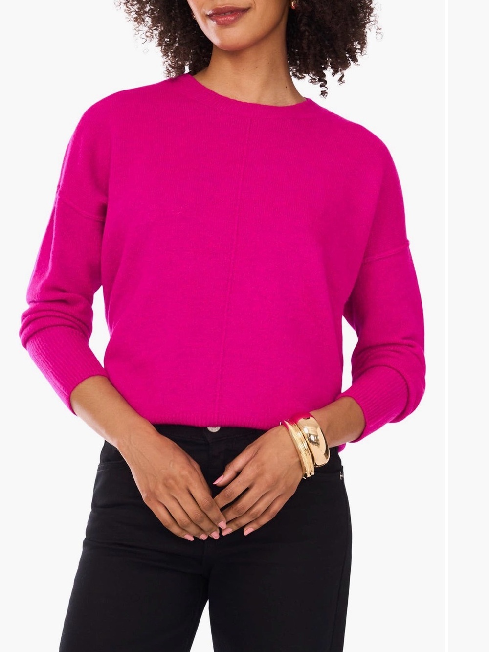 Vince Camuto Exposed Seam Crewneck Sweater